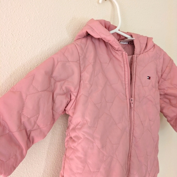 Tommy Hilfiger Pink Puffer Toddler Hooded Jacket 18-24m - Picture 4 of 11